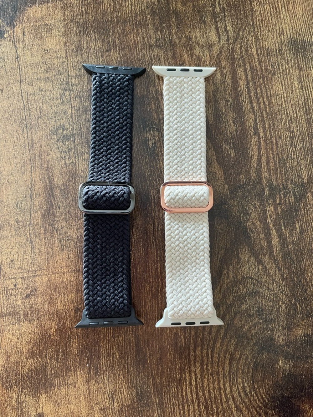 Braided Solo Loop Style Apple WatchBands - Black & Cream